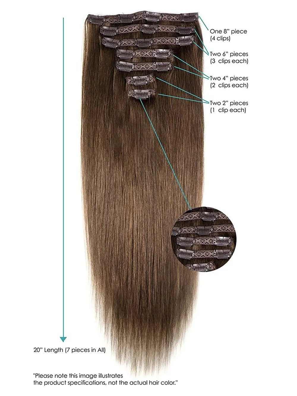 20" Clip-In Hair Extensions by Leyla Milani | Remy Human Hair (7 Piece) | CLOSEOUT