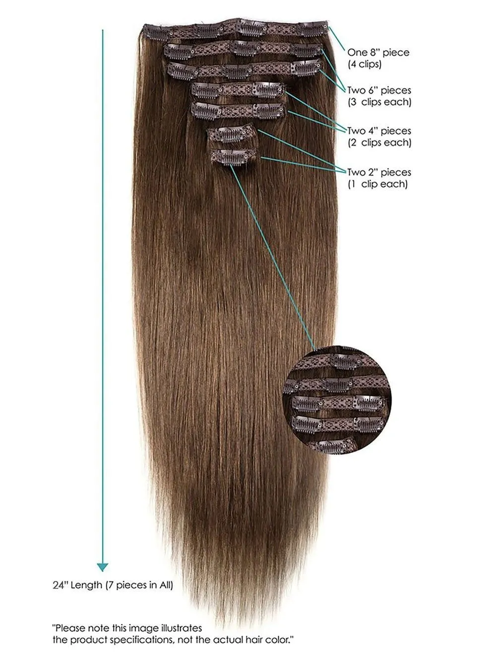 24" Clip-In Hair Extensions | Remy Human Hair (7 Piece) | CLOSEOUT
