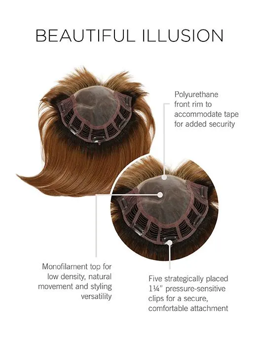 Beautiful Illusion | Synthetic Hair Topper (Mono Top)